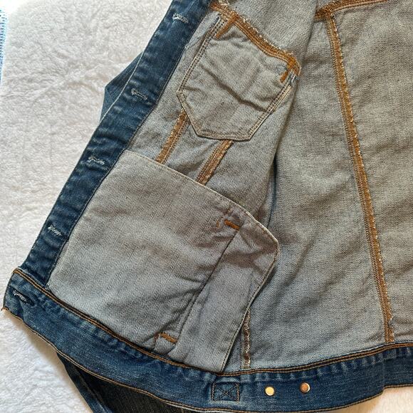 Vintage Y2K Ralph Lauren Polo Jeans Co Black Tag Denim Jacket XL Festival Travel - Picture 12 of 14